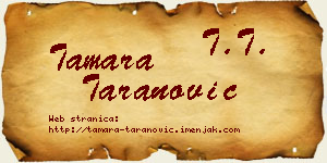 Tamara Taranović vizit kartica